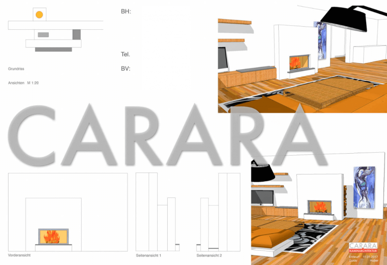 Planung + Beratung - Carara Kaminarchitektur München
